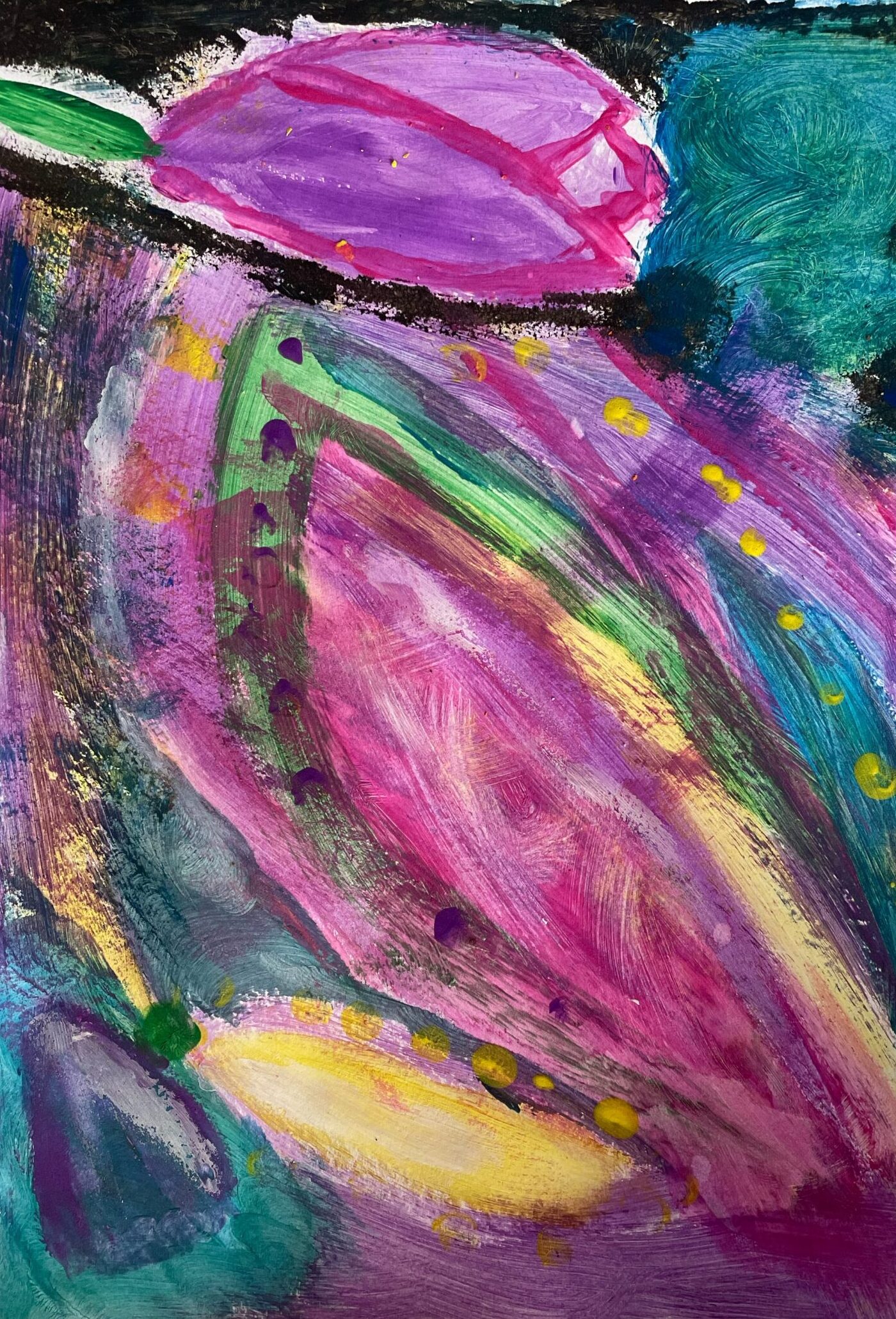 Vivid painting of a tulip and a blend of colors - Human Design